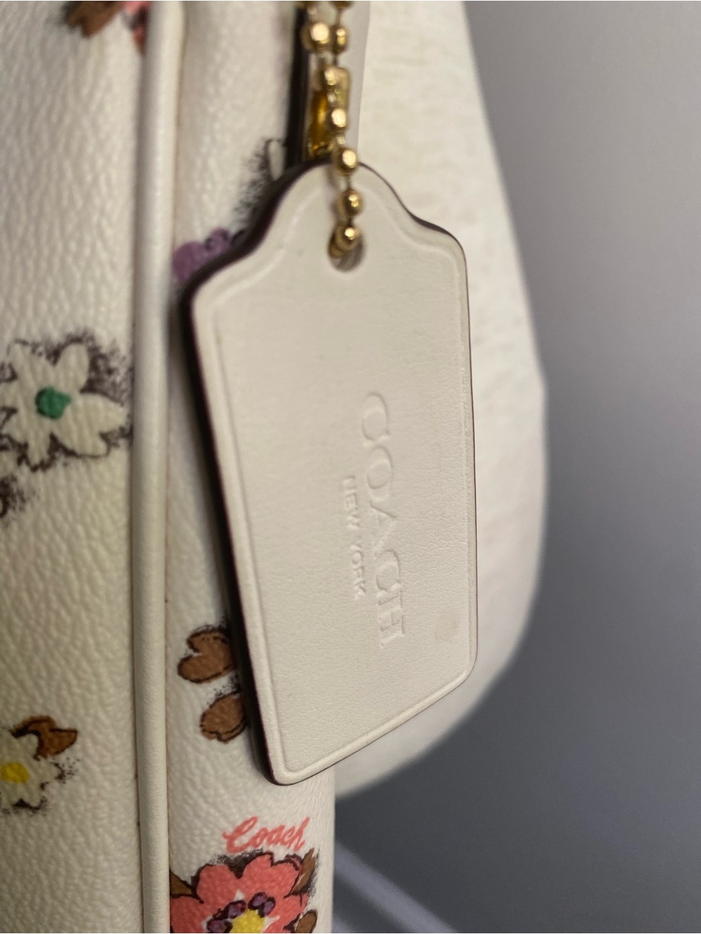 Coach ELLIE FILE BAG WITH SPACED FLORAL FIELD PRINT Crossbody Beige Gold - Picture 16 of 16